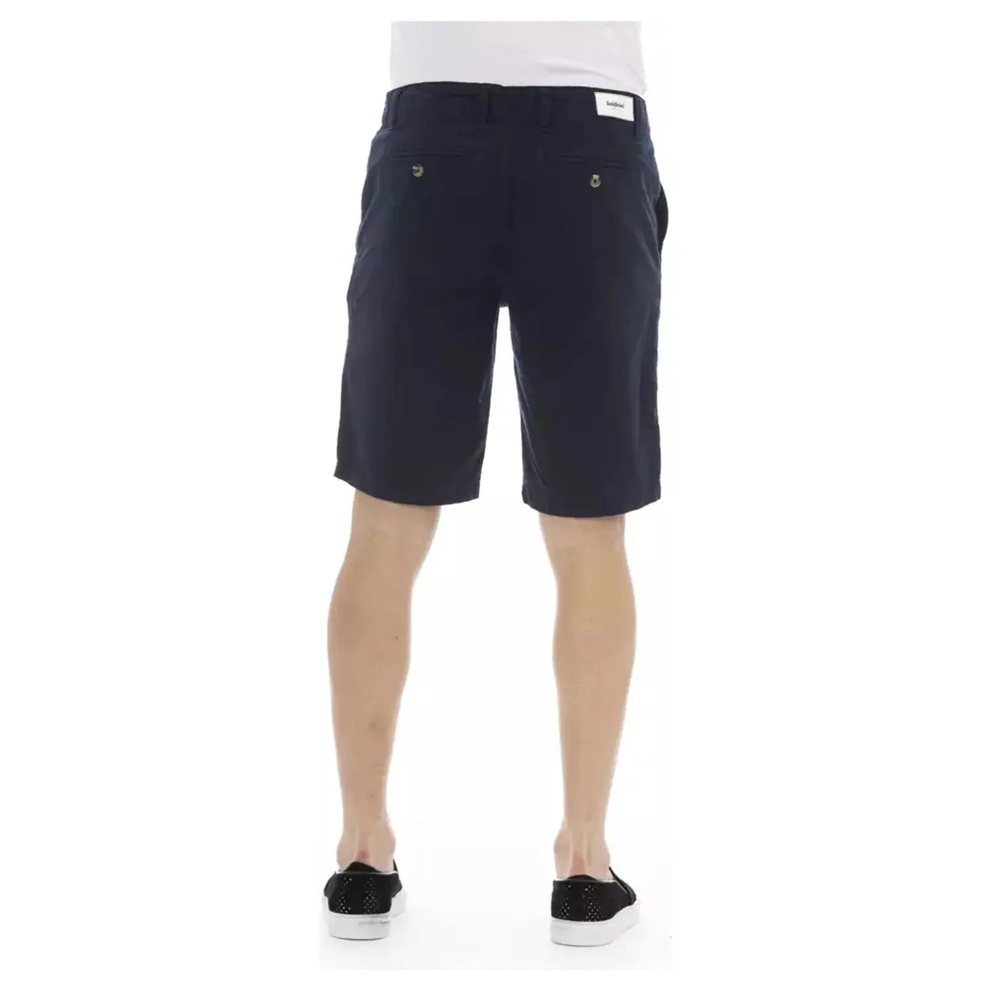 Baldinini Trend Elegant Bermuda Shorts in Solid Blue blue-cotton-short-8