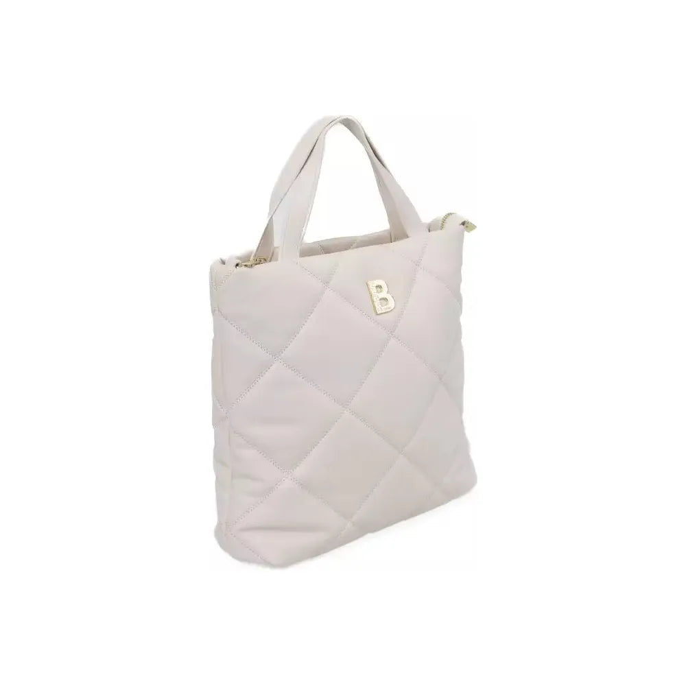 Baldinini Trend Elegant Beige Shoulder Bag with Golden Accents beige-polyethylene-shoulder-bag-6