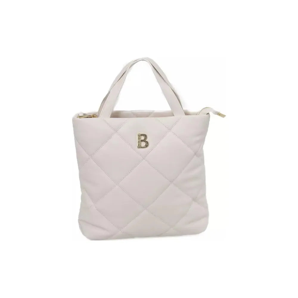 Baldinini Trend Elegant Beige Shoulder Bag with Golden Accents beige-polyethylene-shoulder-bag-6