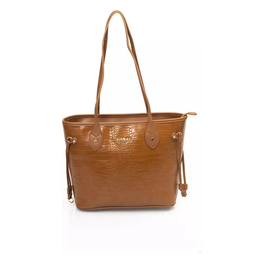 Baldinini Trend Chic Golden Detail Brown Shoulder Bag brown-polyethylene-shoulder-bag-3