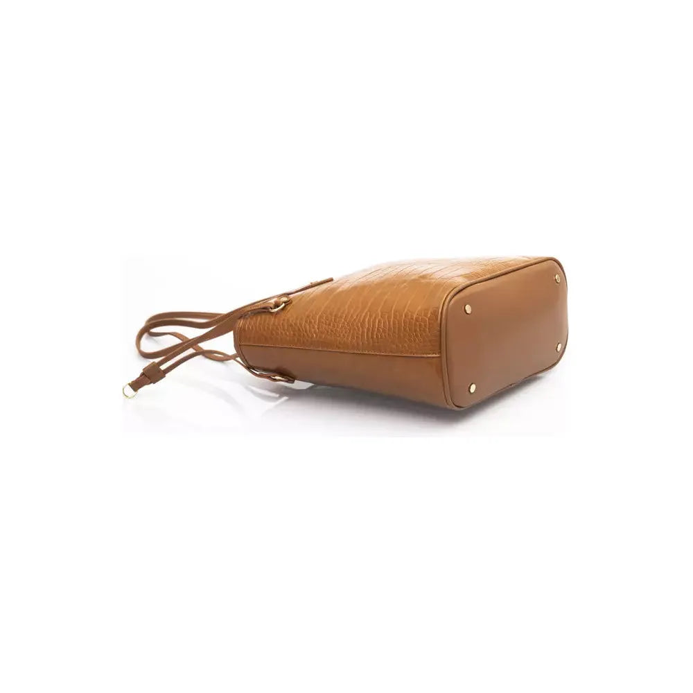 Baldinini Trend Chic Golden Detail Brown Shoulder Bag brown-polyethylene-shoulder-bag-3
