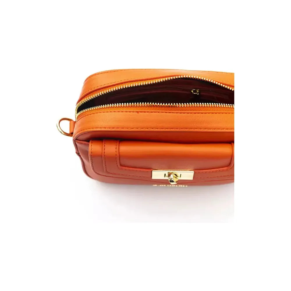 Baldinini Trend Exquisite Red Shoulder Zip Bag with Golden Details red-polyethylene-shoulder-bag-2