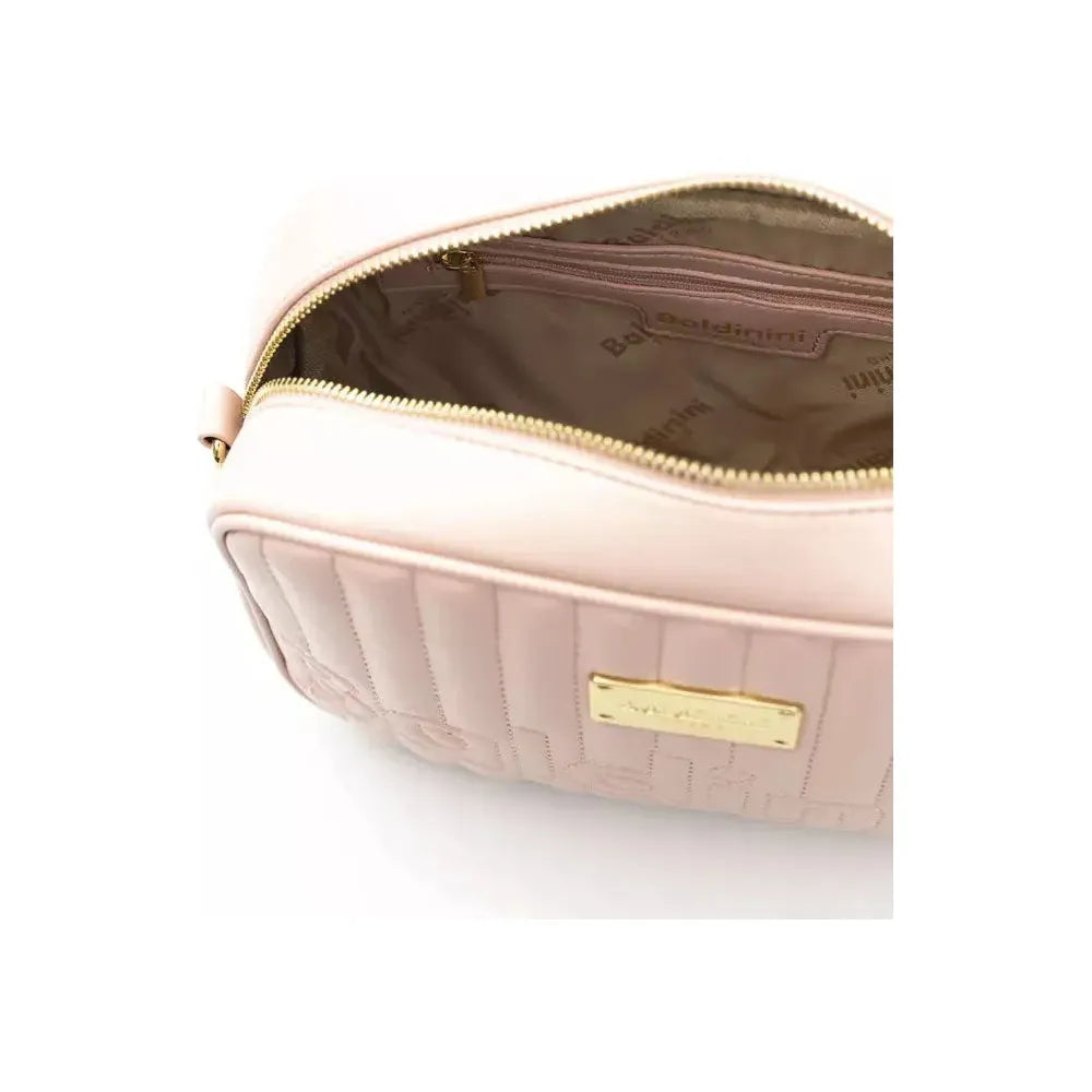 Baldinini Trend Elegant Pink Shoulder Bag with Golden Accents pink-polyethylene-shoulder-bag