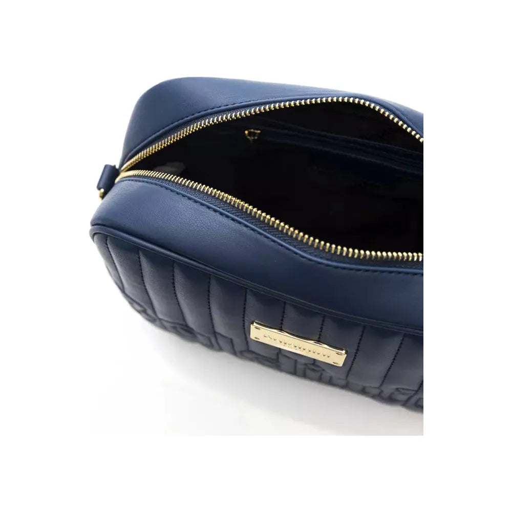 Baldinini Trend Elegant Blue Shoulder Bag with Golden Accents blue-polyethylene-shoulder-bag-2