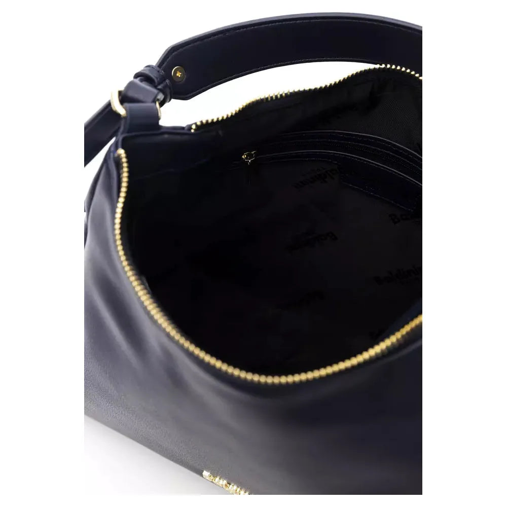 Baldinini Trend Elegant Blue Shoulder Bag with Golden Detailing blue-polyethylene-handbag