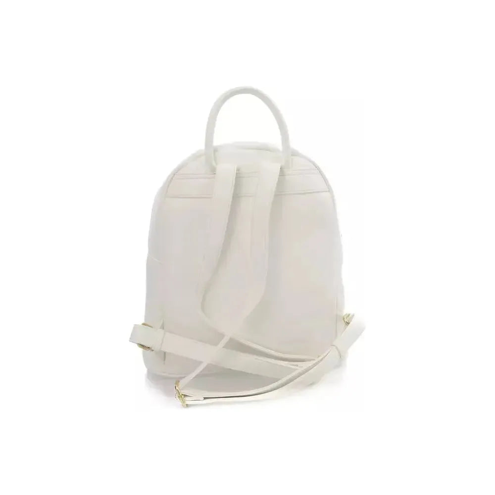 Baldinini Trend Chic White Backpack with Golden Accents white-polyethylene-backpack
