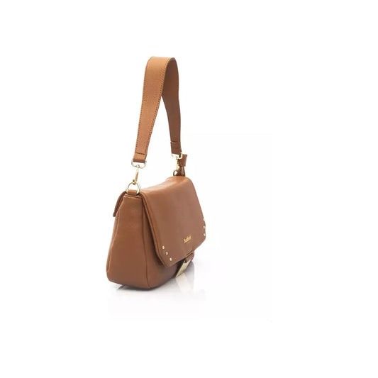 Baldinini Trend Elegant Brown Shoulder Flap Bag with Golden Accents brown-polyethylene-shoulder-bag-2