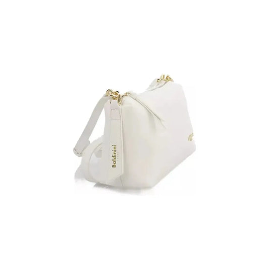 Baldinini Trend Elegant White Shoulder Bag with Golden Accents white-polyethylene-shoulder-bag-1 product-23315-248371102-2f5f7bcb-71b.webp
