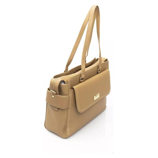 Baldinini Trend Elegant Beige Shoulder Bag With Golden Accents elegant-beige-shoulder-bag-with-golden-accents-1