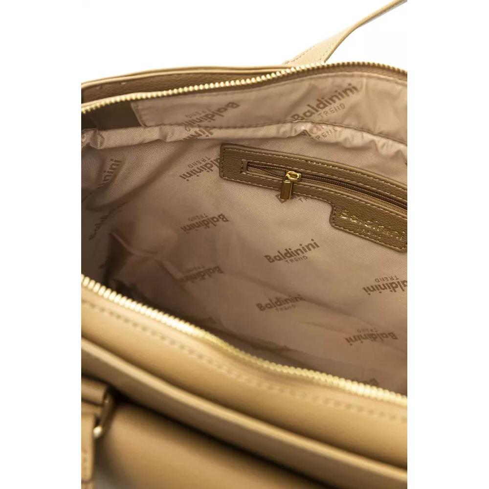 Baldinini Trend Elegant Beige Shoulder Bag With Golden Accents elegant-beige-shoulder-bag-with-golden-accents-1