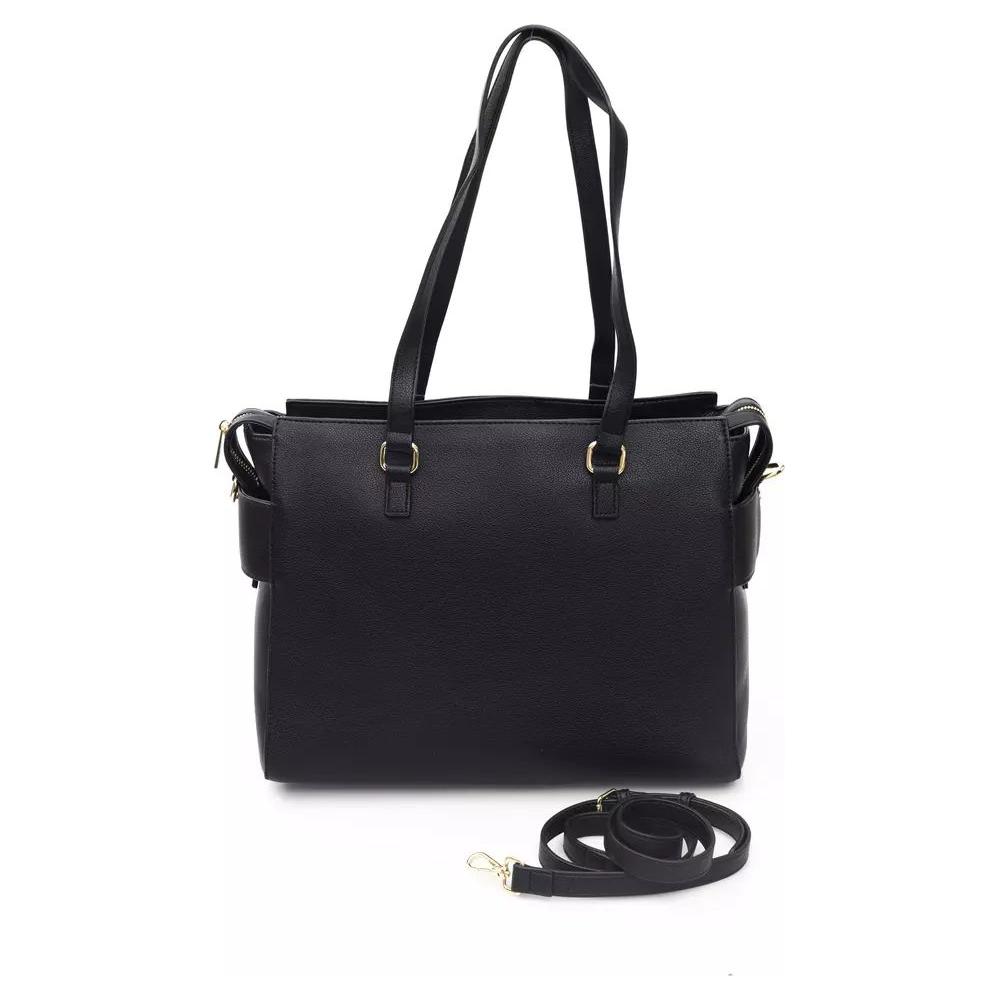 Baldinini Trend Elegant Black Shoulder Bag with Golden Accents elegant-black-shoulder-bag-with-golden-accents