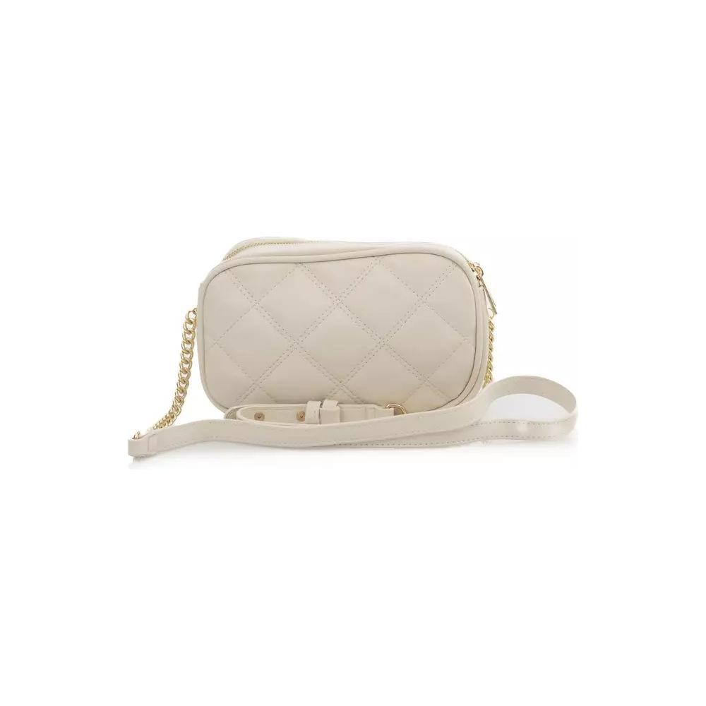 Baldinini Trend Beige Double Compartment Shoulder Bag with Golden Accents beige-polyethylene-shoulder-bag-5