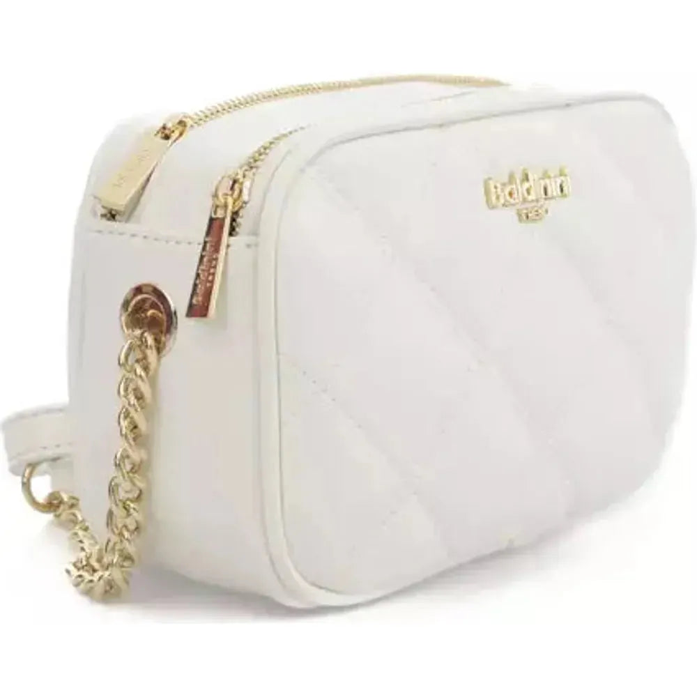 Baldinini Trend Elegant White Double Compartment Shoulder Bag white-polyurethane-shoulder-bag-2
