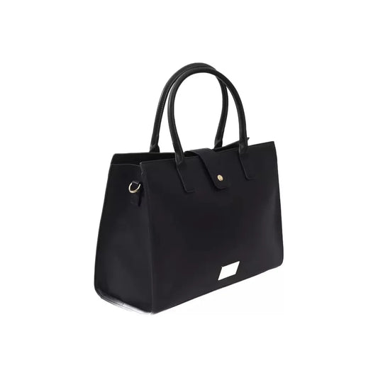 Baldinini Trend Elegant Black Shoulder Bag with Golden Accents black-polyuretane-crossbody-bag-6