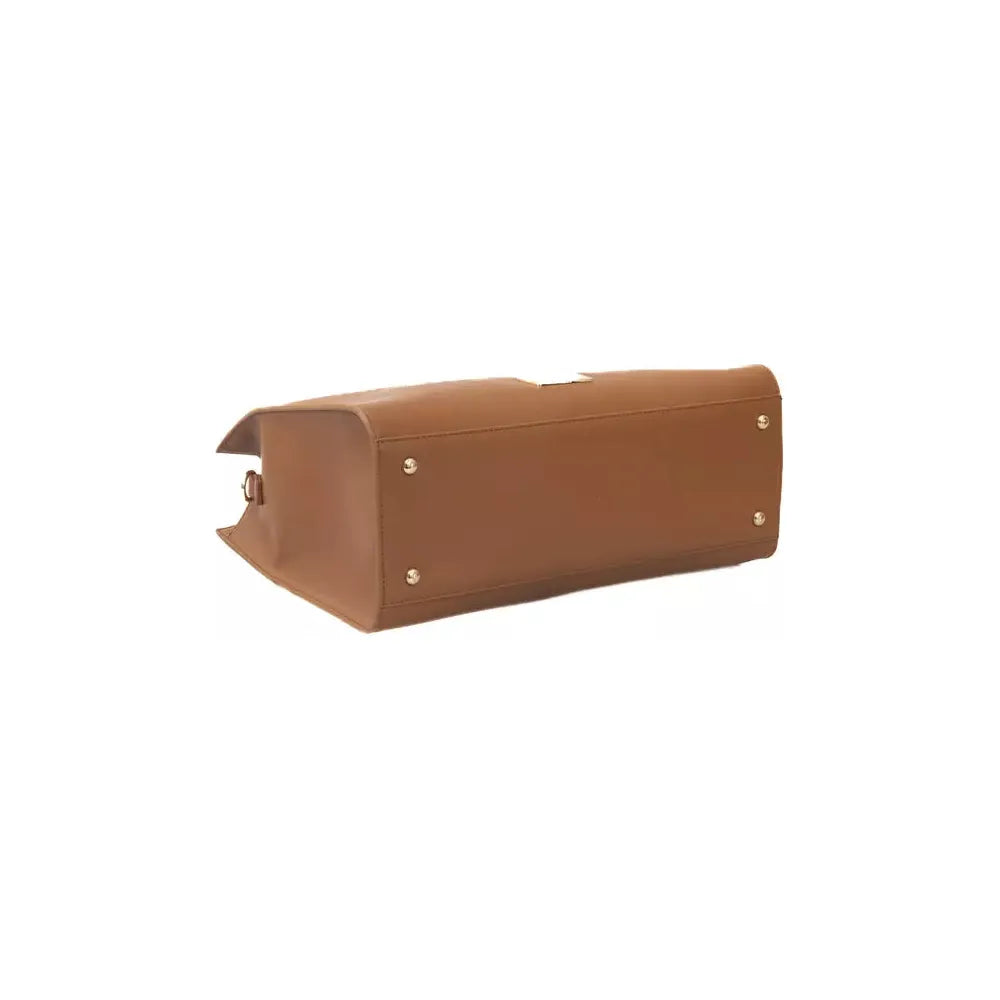 Baldinini Trend Elegant Brown Shoulder Bag with Golden Accents brown-polyuretane-crossbody-bag-5