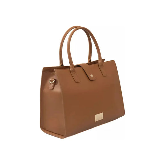 Baldinini Trend Elegant Brown Shoulder Bag with Golden Accents brown-polyuretane-crossbody-bag-5