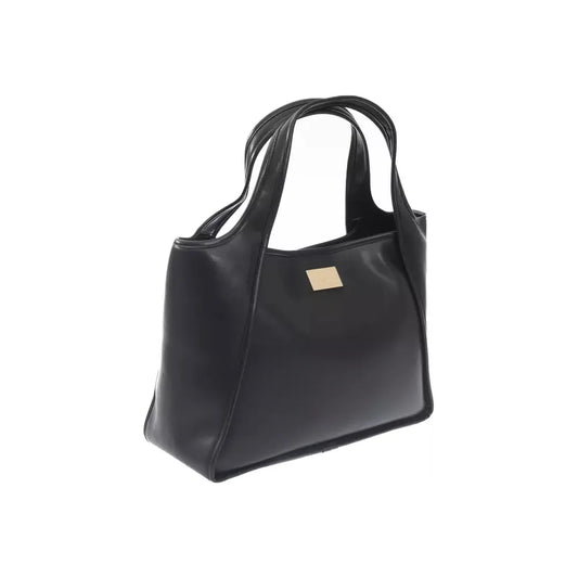 Baldinini Trend Elegant Black Magnetic Closure Handbag black-polyuretane-handbag-1