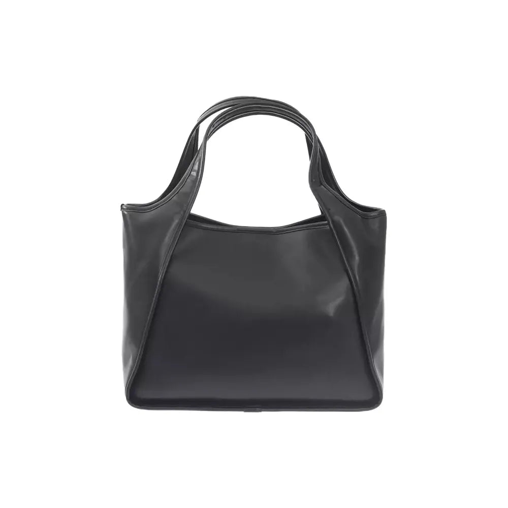 Baldinini Trend Elegant Black Magnetic Closure Handbag black-polyuretane-handbag-1