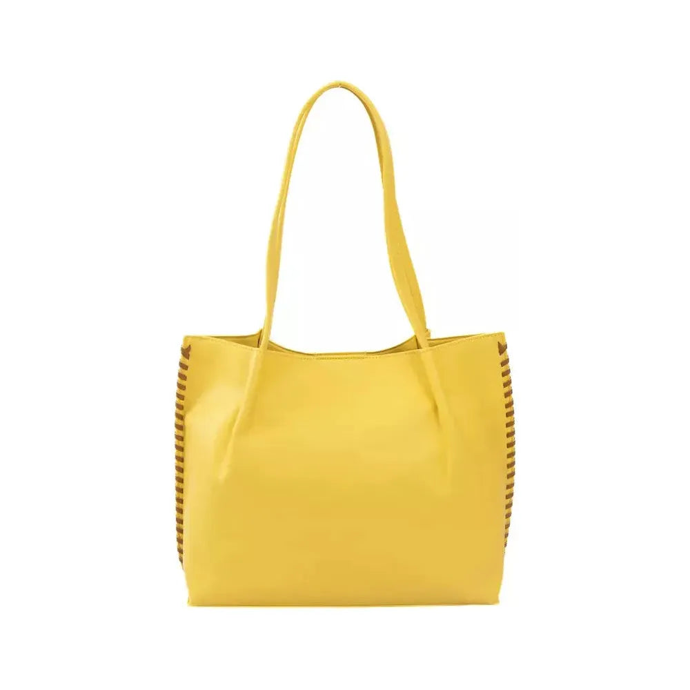 Baldinini Trend Chic Yellow Handbag with Golden Accents yellow-polyuretane-handbag