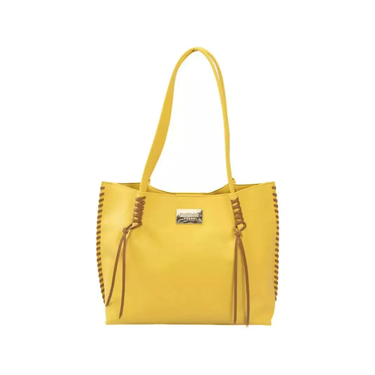 Baldinini Trend Chic Yellow Handbag with Golden Accents yellow-polyuretane-handbag
