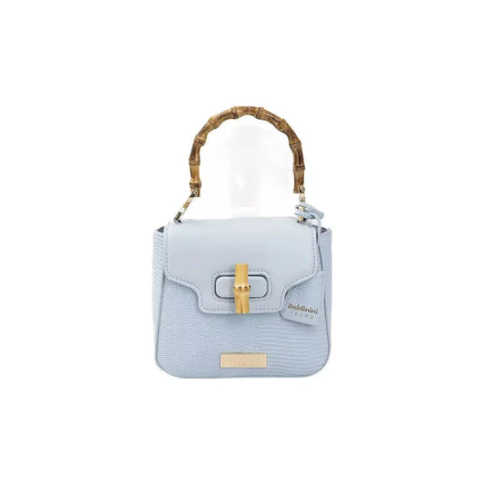 Baldinini Trend Elegant Light Blue Shoulder Bag with Golden Accents light-blue-polyuretane-crossbody-bag-1