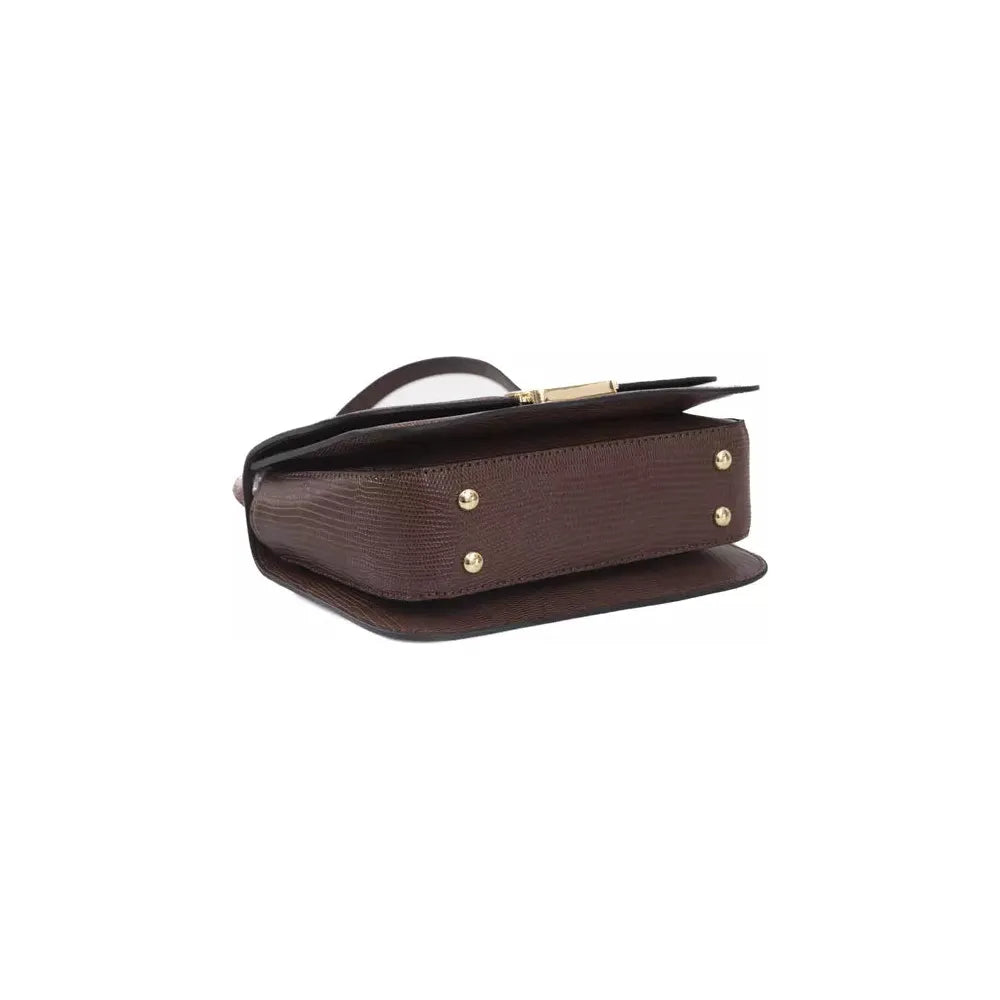 Baldinini Trend Elegant Brown Shoulder Bag with Golden Accents brown-polyuretane-crossbody-bag-4