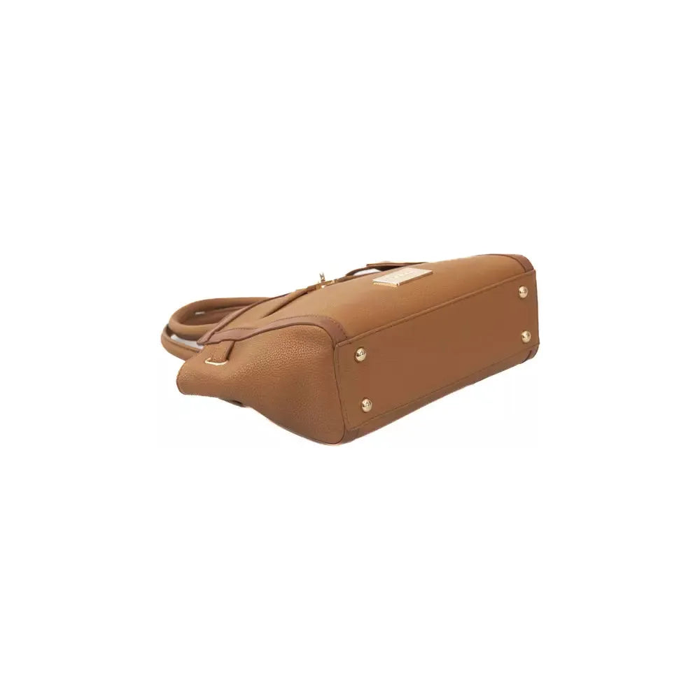 Baldinini Trend Chic Brown Crossbody Bag with Golden Accents brown-polyuretane-crossbody-bag-1
