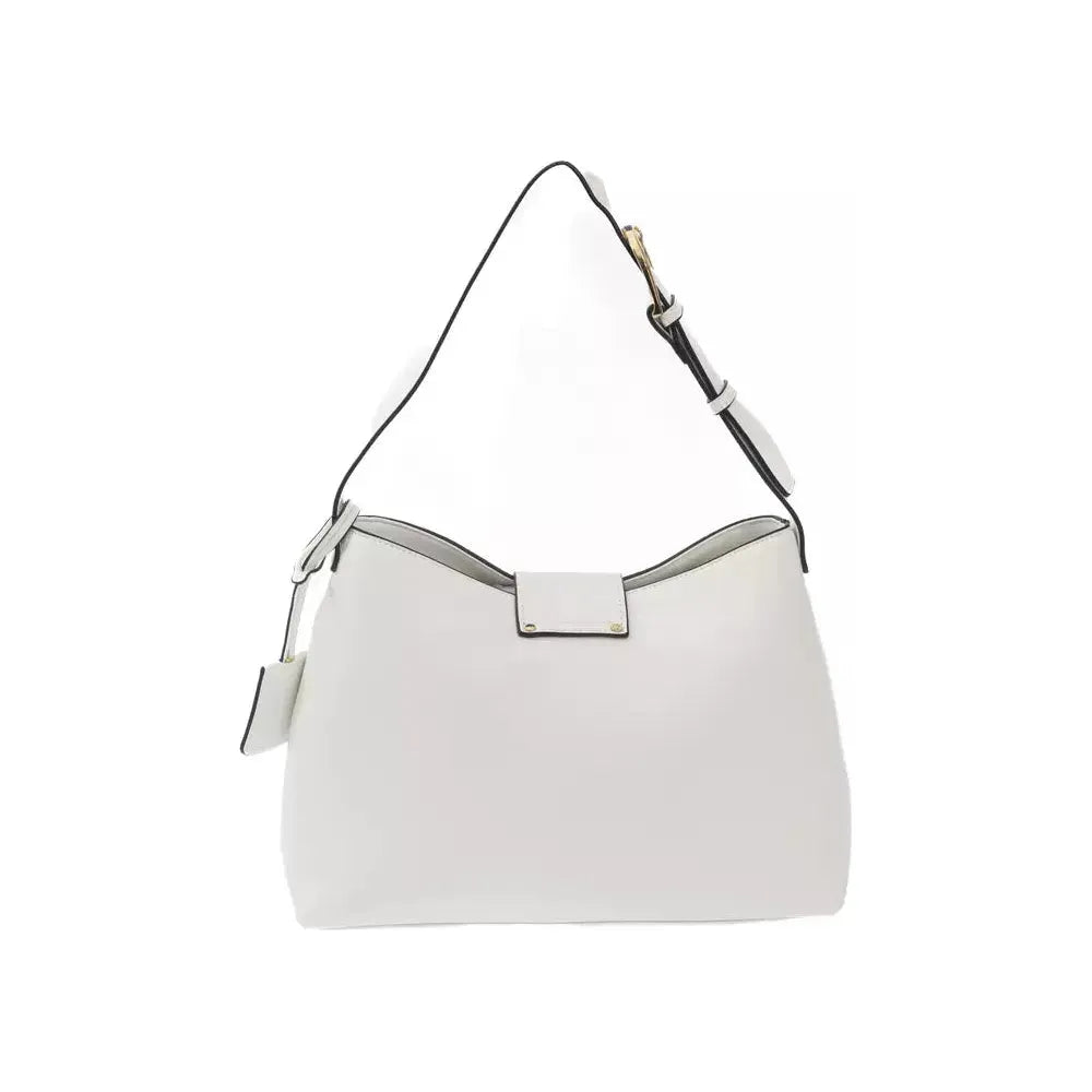 Baldinini Trend Chic White Flap Bag with Golden Accents white-polyuretane-handbag