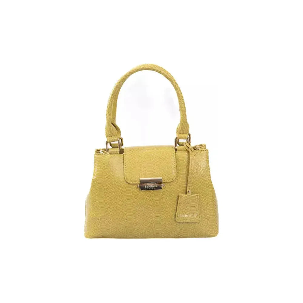 Baldinini Trend Elegant Yellow Double-Compartment Shoulder Bag yellow-polyuretane-crossbody-bag