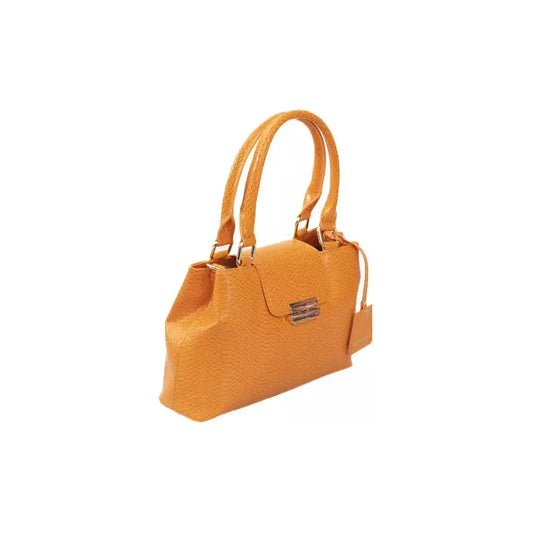 Baldinini Trend Chic Orange Shoulder Flap Bag with Golden Accents orange-polyuretane-crossbody-bag