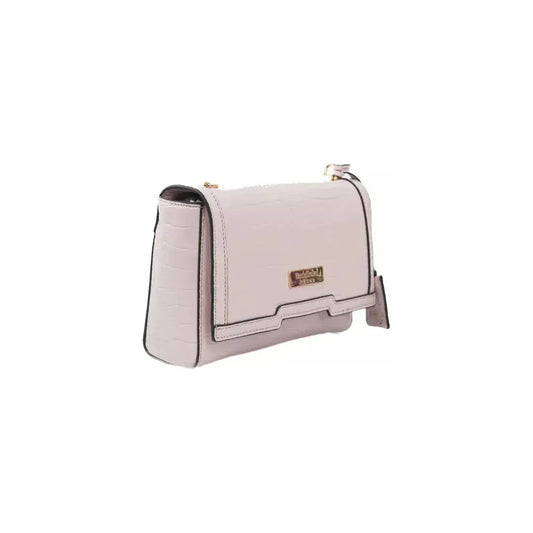 Baldinini Trend Elegant Pink Shoulder Flap Bag with Golden Accents pink-polyuretane-crossbody-bag