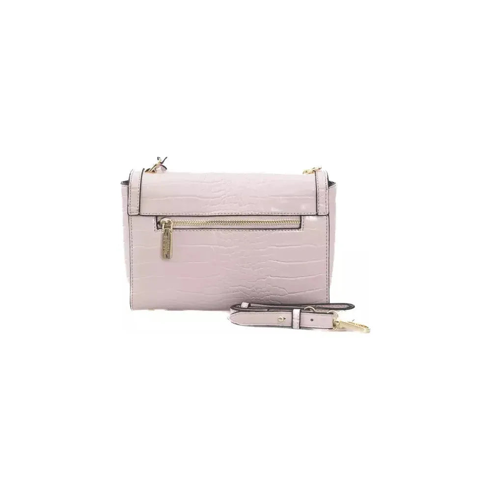 Baldinini Trend Elegant Pink Shoulder Flap Bag with Golden Accents pink-polyuretane-crossbody-bag