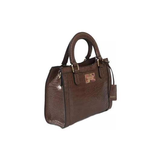 Baldinini Trend Elegant Brown Shoulder Bag with Golden Accents brown-polyuretane-crossbody-bag