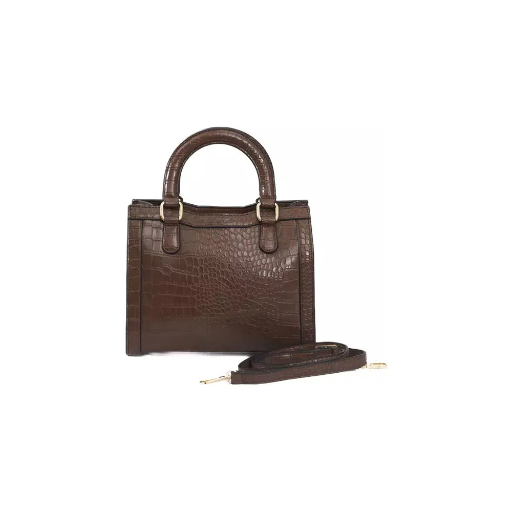 Baldinini Trend Elegant Brown Shoulder Bag with Golden Accents brown-polyuretane-crossbody-bag