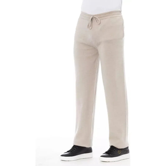 Alpha Studio Chic Beige Drawstring Trousers for Men beige-lw-jeans-pant