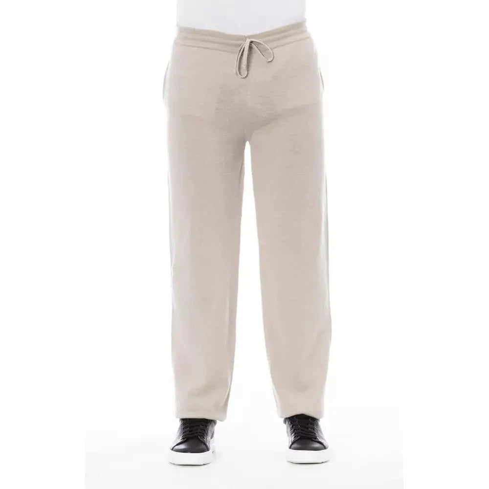 Alpha Studio Chic Beige Drawstring Trousers for Men beige-lw-jeans-pant product-23397-687650089-35635aa3-99d.webp