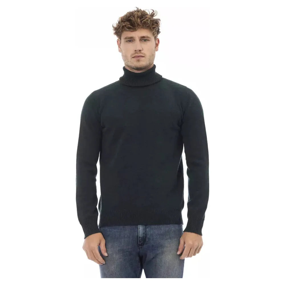 Alpha Studio Elegant Turtleneck Woolen Sweater in Rich Green green-wool-sweater-1 product-23407-805036607-3341efe9-3c0.webp