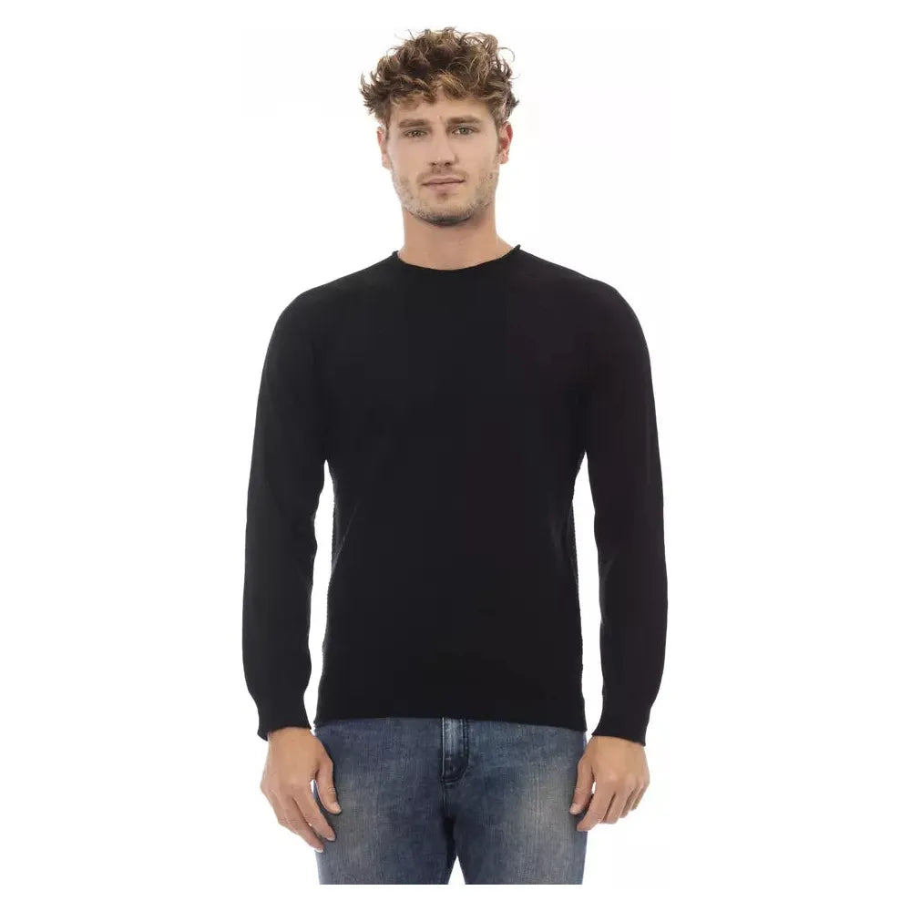 Alpha Studio Sleek Crewneck Sweater in Luxe Fabric Blend black-viscose-sweater-4 product-23421-585199461-723d05a7-8e3.webp