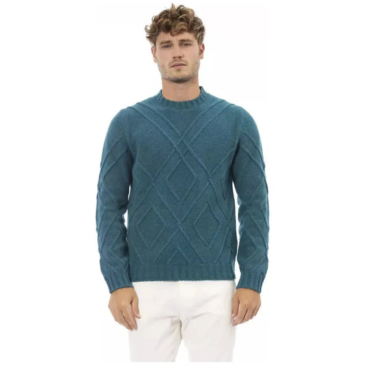Alpha Studio Teal Crewneck Luxe Sweater teal-merino-wool-sweater product-23423-1327648561-57825046-099.webp