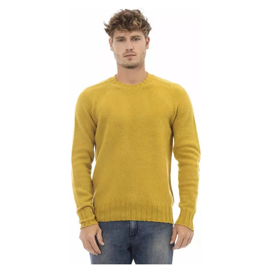 Alpha Studio Radiant Yellow Crewneck Woolen Sweater yellow-wool-sweater-1 product-23434-345319906-553e5bab-1fa.webp
