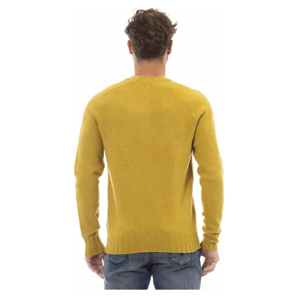 Alpha Studio Radiant Yellow Crewneck Woolen Sweater yellow-wool-sweater-1 product-23434-639160229-3f8a44c6-c60.webp