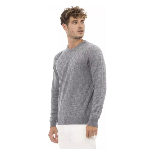 Alpha StudioElegant Gray Crewneck Sweater in Luxe BlendMcRichard Designer Brands£109.00