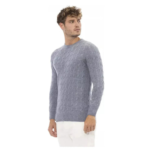 Alpha Studio Elegant Light Blue Crewneck Sweater light-blue-viscose-sweater-7 product-23453-885401929-61dfbad0-e24.webp