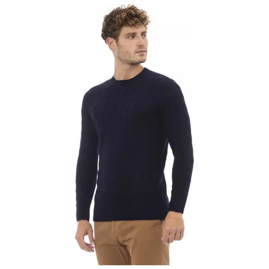 Alpha Studio Elegant Blue Crewneck Sweater blue-viscose-sweater-8 product-23455-92696781-2-a518b4cf-ad8.webp