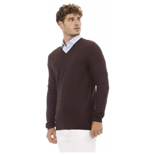 Alpha StudioClassic V-Neck Merino Wool Sweater - Sumptuous BrownMcRichard Designer Brands£129.00
