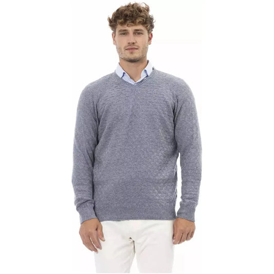 Alpha Studio Elegant V-Neck Light Blue Sweater light-blue-viscose-sweater-5 product-23461-1156964491-5-3ae33797-35e.webp