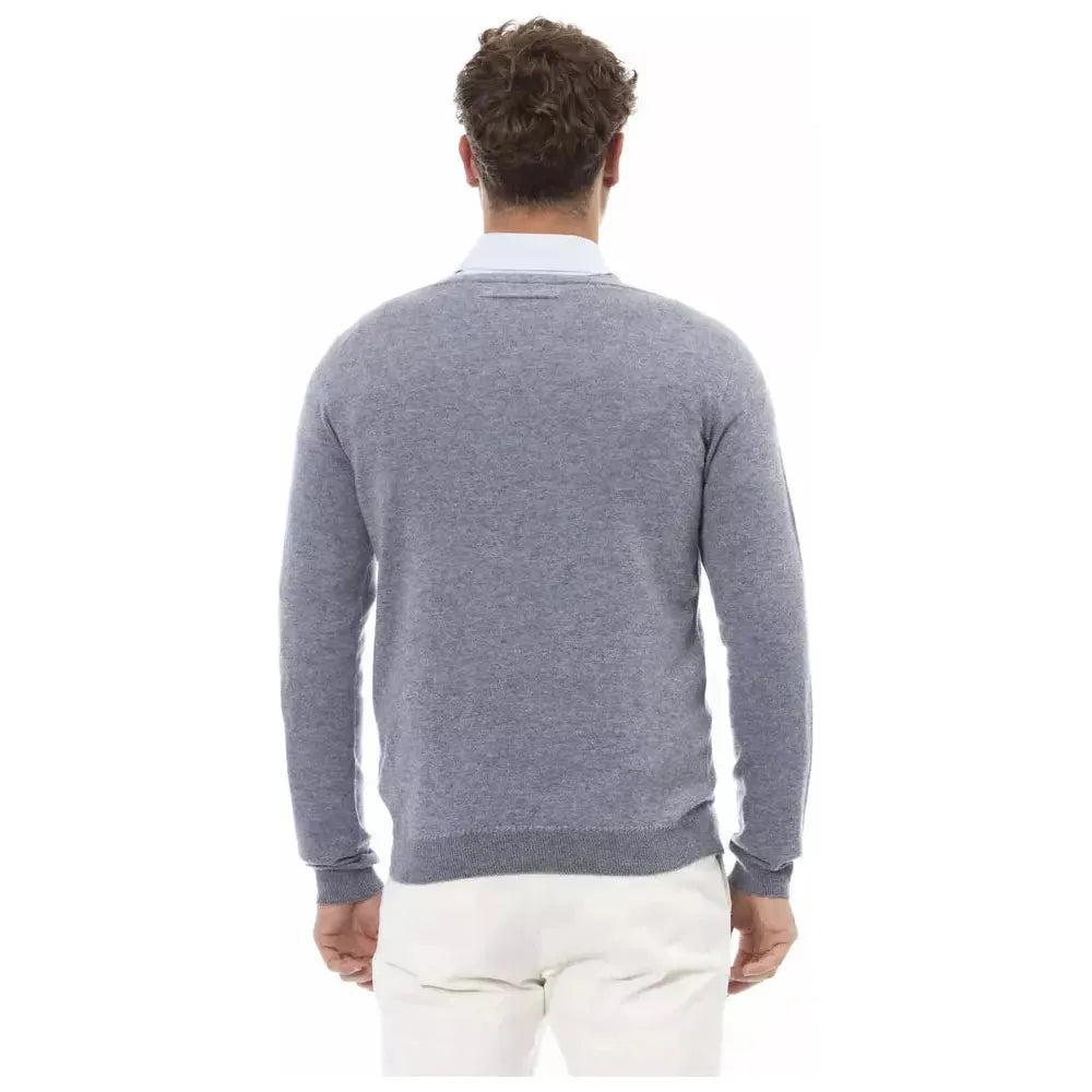 Alpha Studio Elegant V-Neck Sweater in Light Blue light-blue-viscose-sweater-6 product-23462-967327071-7a0dbb91-ed4.webp