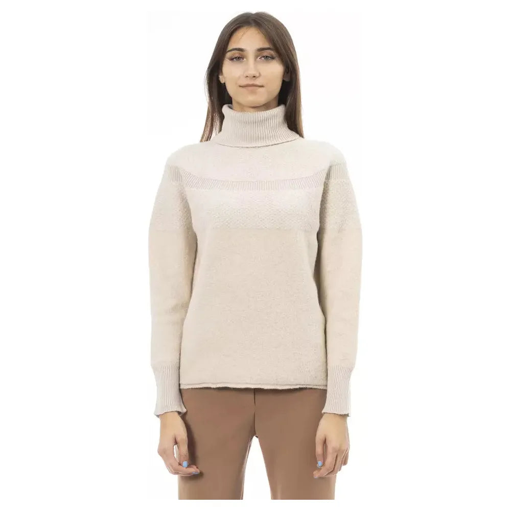 Alpha Studio Elegant Beige Turtleneck Sweater beige-wool-sweater-1 product-23501-1112277027-1-769f3ad1-35e.webp