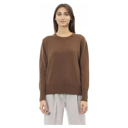 Alpha Studio Cashmere Crew Neck Sweater in Rich Brown brown-cashmere-sweater