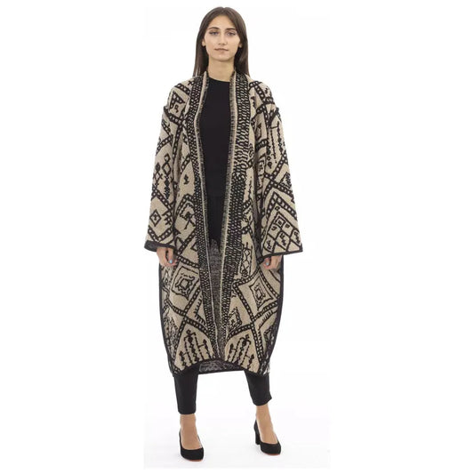 Alpha Studio Scandian Double Jacquard Elegance Coat brown-acetate-jackets-coat